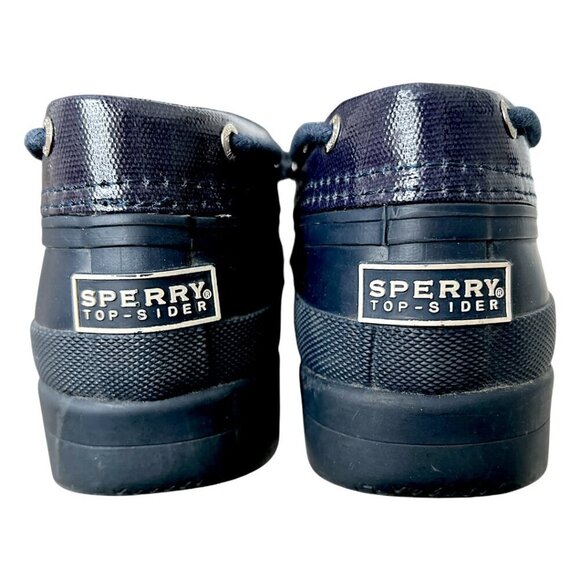 Women's Navy Blue Sperry Duckling Rubber Waterproof Shoes Rubber Slip On Sz 7.5 - Picture 4 of 13